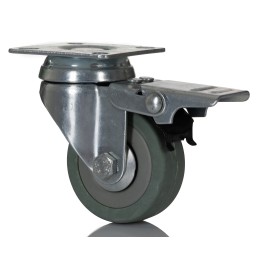 1 pcs - RS PRO Braked Swivel Castor Wheel, 50kg Capacity, 50mm Wheel