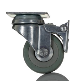1 pcs - RS PRO Braked Swivel Castor Wheel, 50kg Capacity, 50mm Wheel