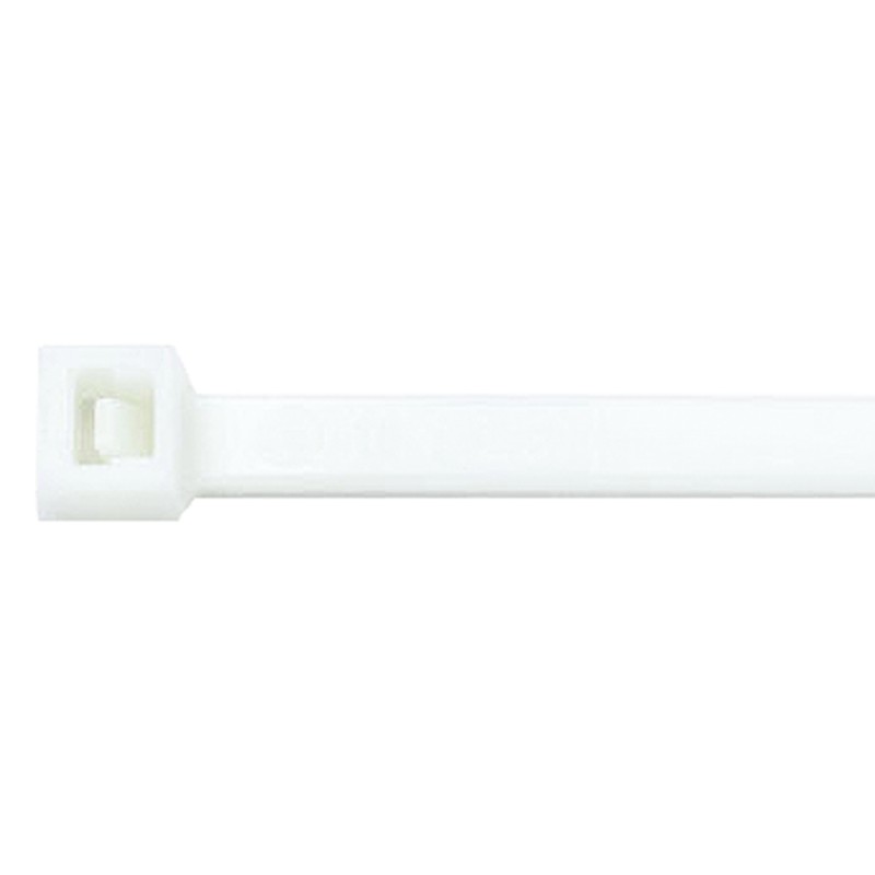 1 Bag of 100 - Thomas & Betts Cable Ties, Standard, 200mm x 4.5 mm, White Nylon, Pk-100