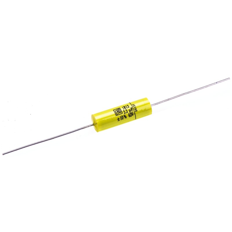 5 pcs - Vishay MKT 1813 Metallised Polyester Film Capacitor, 40 V ac, 63 V dc, ±10%, 3.3μF, Through Hole