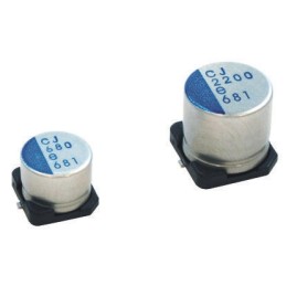 5 pcs - Nichicon 120μF Surface Mount Polymer Capacitor, 16V dc