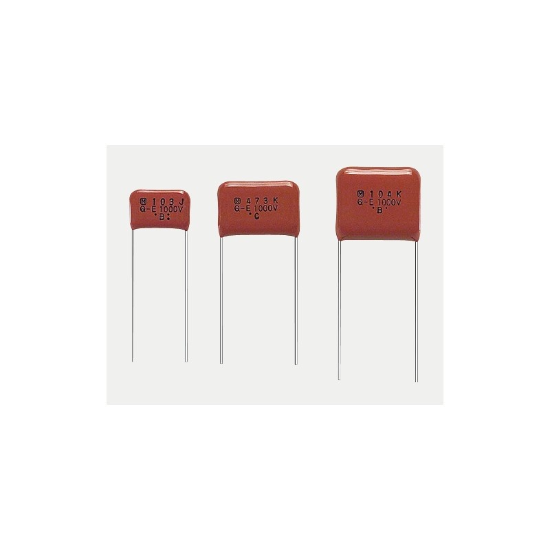 10 pcs - Panasonic ECQE Polyester Film Capacitor, 1.25kV dc, ±10%, 150nF, Through Hole