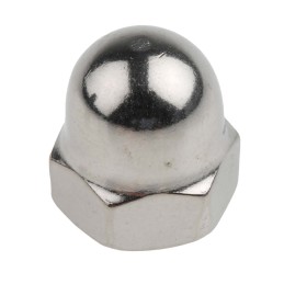 1 Box of 25 - RS PRO, Plain Stainless Steel Dome Nut, M8