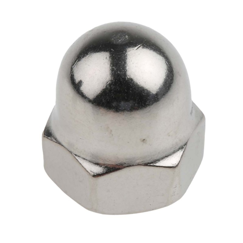 1 Box of 25 - RS PRO, Plain Stainless Steel Dome Nut, M8