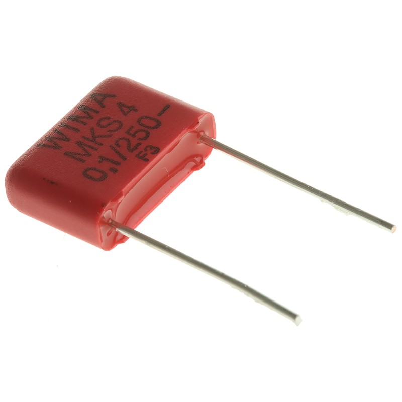 5 pcs - WIMA MKS4 Polyester Film Capacitor, 160 V ac, 250 V dc, ±10%, 100nF, Through Hole