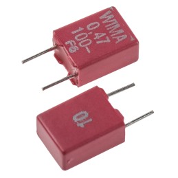 5 pcs - WIMA MKS2 Polyester Film Capacitor, 63 V ac, 100 V dc, ±10%, 470nF, Through Hole