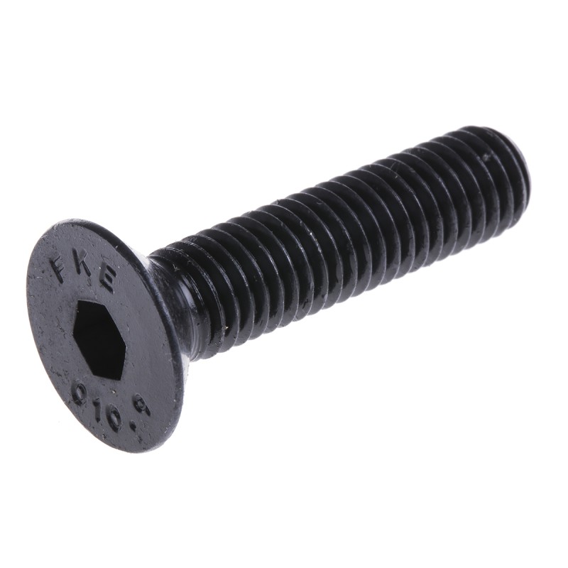 1 Box of 25 - RS PRO M8 x 35mm Hex Socket Countersunk Screw Black, Self-Colour Steel