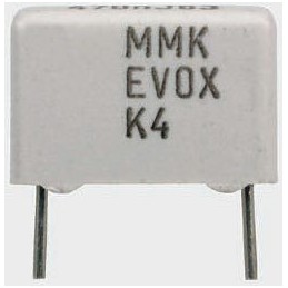 5 pcs - KEMET MMK Polyester Film Capacitor, 160 V ac, 250 V dc, ±5%, 1μF, Through Hole