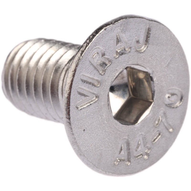 1 Box of 25 - RS PRO Plain Stainless Steel Hex Socket Countersunk Screw, DIN 7991, M8 x 16mm