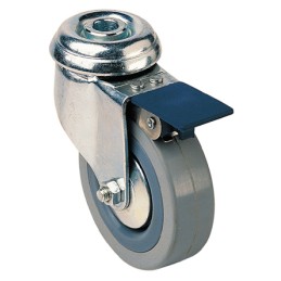 1 pcs - Guitel Hervieu Braked Swivel Castor Wheel, 70kg Capacity, 100mm Wheel