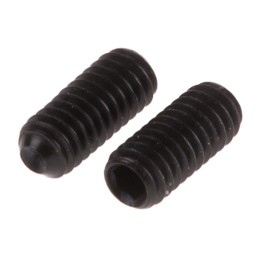 1 Box of 25 - Black, Self-Colour Steel Hex Socket Set M2.5 x 6mm Grub Screw