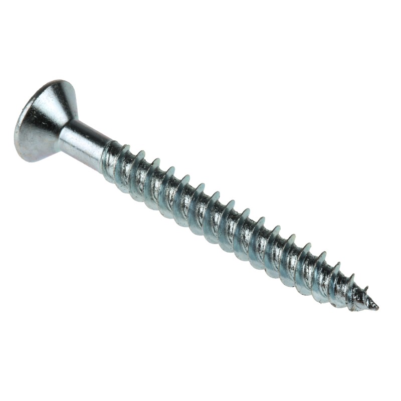 1 Box of 250 - RS PRO Pozidriv Countersunk Steel Wood Screw Bright Zinc Plated, No. 8 Thread, 1.1/2in Length