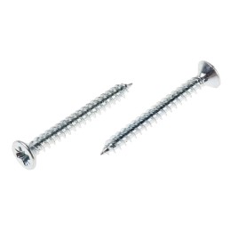 1 Box of 250 - RS PRO Pozidriv Countersunk Steel Wood Screw Bright Zinc Plated, No. 6 Thread, 1.1/4in Length