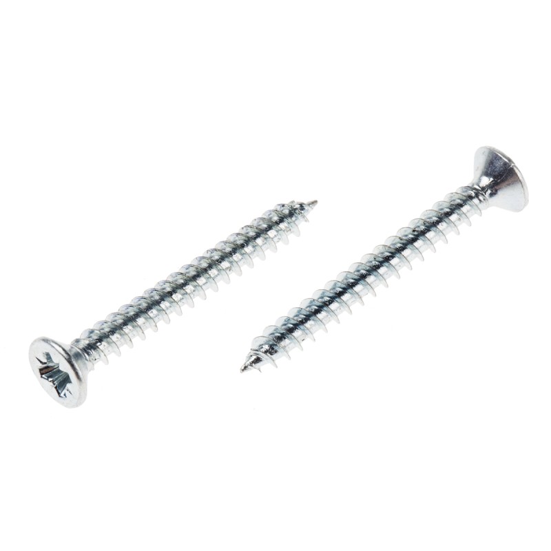 1 Box of 250 - RS PRO Pozidriv Countersunk Steel Wood Screw Bright Zinc Plated, No. 6 Thread, 1.1/4in Length