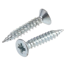 1 Box of 250 - RS PRO Pozidriv Countersunk Steel Wood Screw Bright Zinc Plated, No. 8 Thread, 1in Length