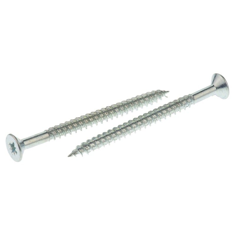 1 Box of 250 - RS PRO Pozidriv Countersunk Steel Wood Screw Bright Zinc Plated, No. 10 Thread, 2.1/2in Length