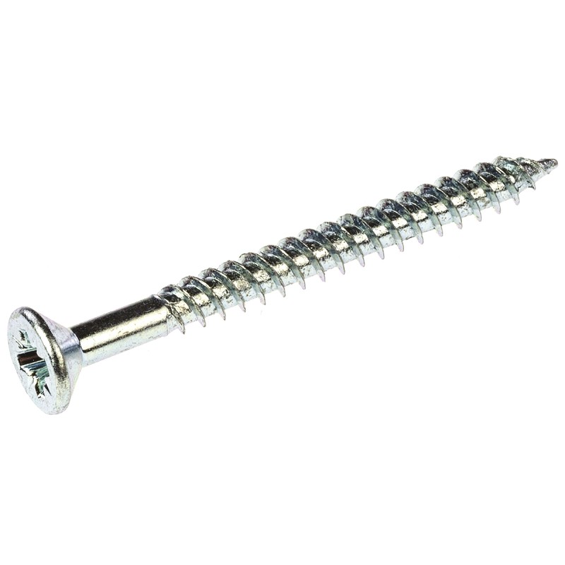 1 Box of 250 - RS PRO Pozidriv Countersunk Steel Wood Screw Bright Zinc Plated, Clear Passivated, No. 6 Thread, 1.1/2in Length