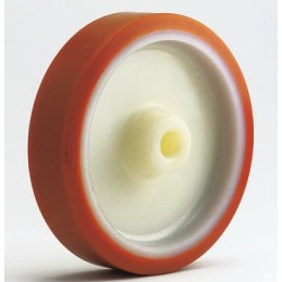 1 pcs - LAG Orange, White Polyurethane Abrasion Resistant, Hygienic, Laceration Resistant, Non-Marking Trolley Wheel, 250kg