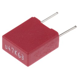 5 pcs - WIMA MKS2 Polyester Film Capacitor, 40 V ac, 63 V dc, ±10%, 470nF, Through Hole