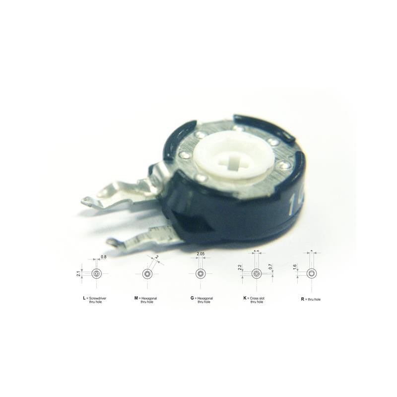 10 pcs : PT10GH02-104A2020-VIPM-S - TRIMMER 100K OHM 0.15W PC PIN