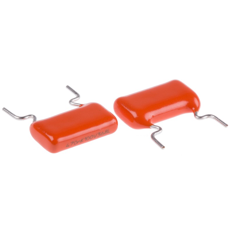 5 pcs - Vishay 368, MKT368 Polyester Film Capacitor, 63 V ac, 100 V dc, ±10%, 470nF, Through Hole