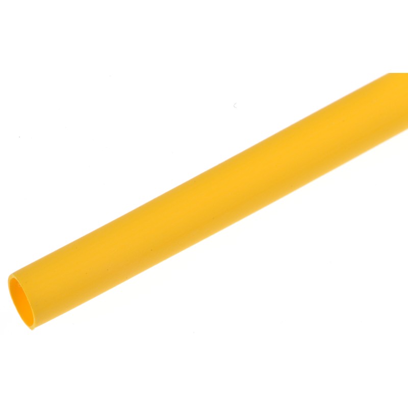 5 pcs - RS PRO Heat Shrink Tubing, Yellow 3.2mm Sleeve Dia. x 1.2m Length 2:1 Ratio
