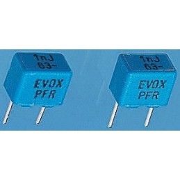 5 pcs - KEMET PFR510 Polypropylene Film Capacitor, 63 V ac, 100 V dc, ±5%, 220pF, Through Hole