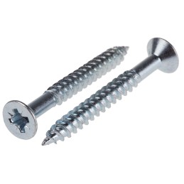 1 Box of 50 - RS PRO Pozidriv Countersunk Steel Wood Screw Bright Zinc Plated, No. 12 Thread, 2in Length