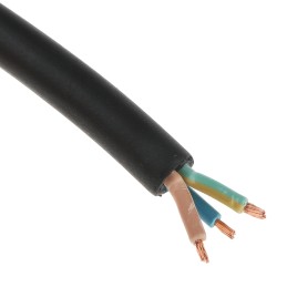 1 Reel of 100 M - RS PRO 3 Core Power Cable, 1.5 mm², 100m, Black CPE Sheath, 18 A, 450 V, 750 V