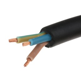 1 Reel of 100 M - RS PRO 3 Core Power Cable, 1.5 mm², 100m, Black CPE Sheath, 18 A, 450 V, 750 V