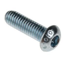 1 Box of 50 - RS PRO Bright Zinc Plated Steel Hex Socket Button Screw, ISO 7380, M6 x 20mm