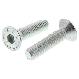 1 Box of 50 - RS PRO M6 x 25mm Hex Socket Countersunk Screw Bright Zinc Plated Steel
