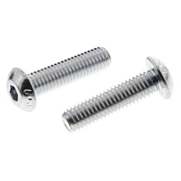 1 Box of 50 - RS PRO Bright Zinc Plated Steel Hex Socket Button Screw, ISO 7380, M5 x 20mm
