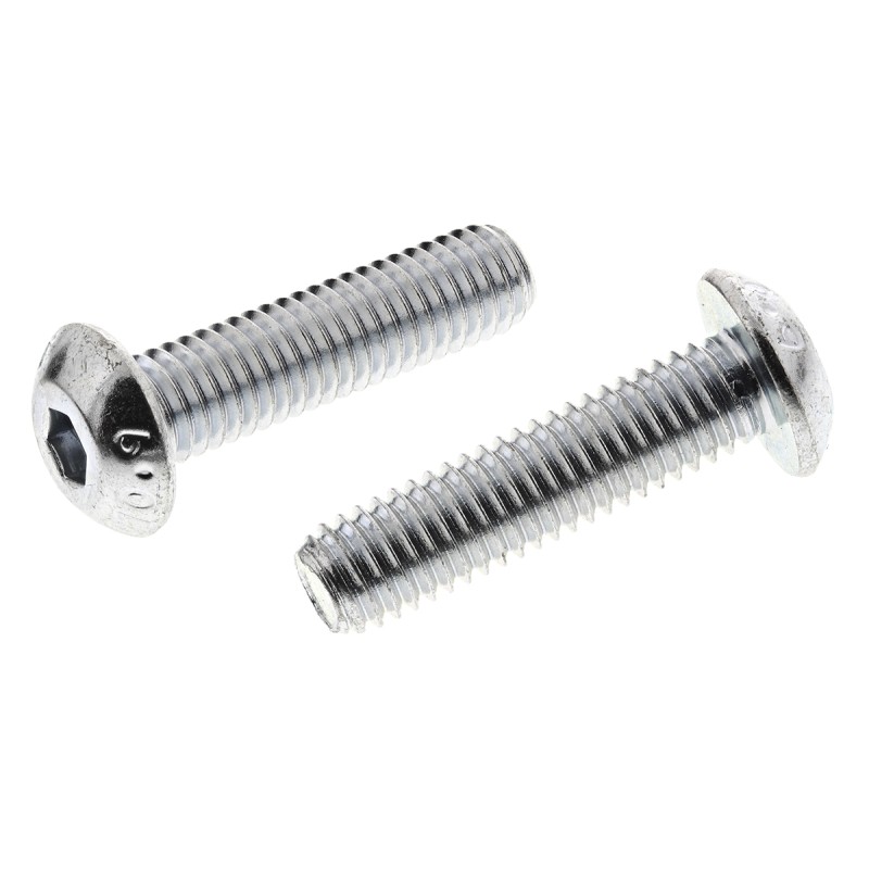 1 Box of 50 - RS PRO Bright Zinc Plated Steel Hex Socket Button Screw, ISO 7380, M5 x 20mm