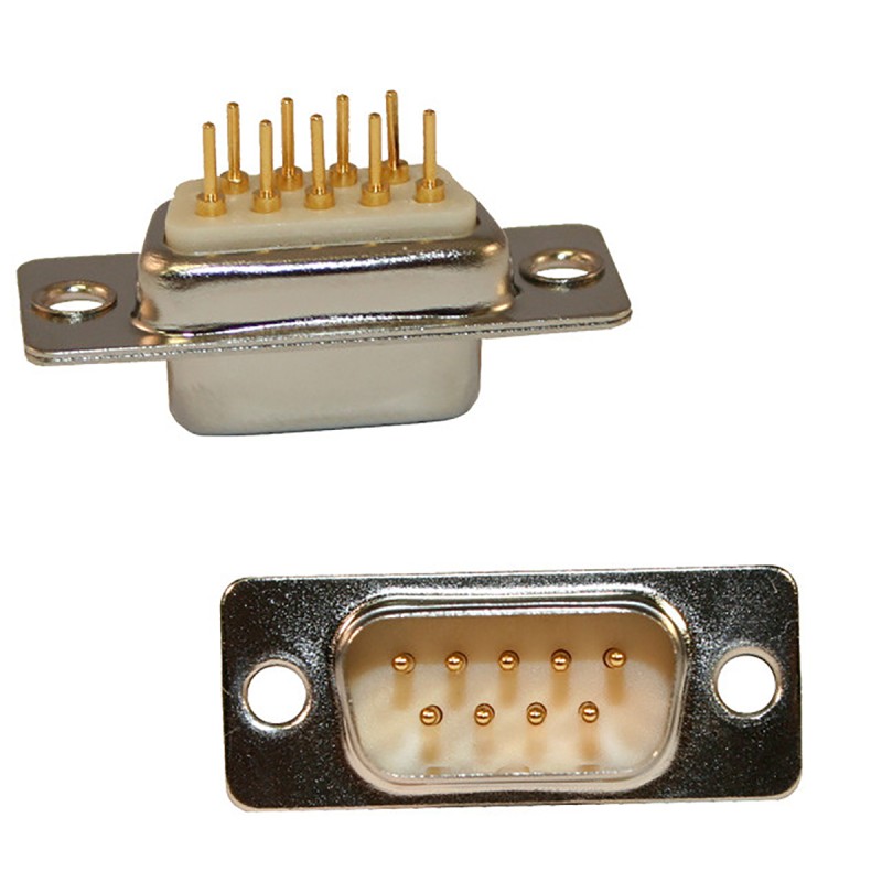 1 pcs - Norcomp 172 15 Way Through Hole D-sub Connector Plug, 2.54mm Pitch, with 4-40 Spacer/Board Lock