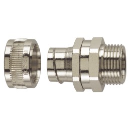 2 pcs - Flexicon Straight, Swivel, Conduit Fitting, 32mm Nominal Size, M32, Nickel Plated Brass