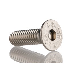 1 Box of 50 - RS PRO Plain Stainless Steel Hex Socket Countersunk Screw, ISO 10642, M6 x 20mm