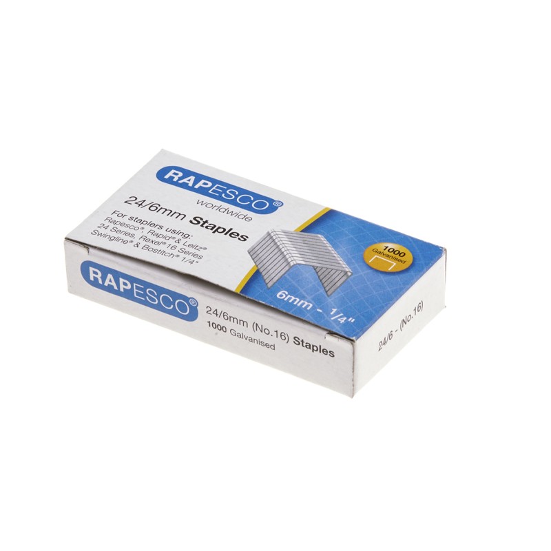 1 Box of 1000 - Rapesco 24/6mm Staples