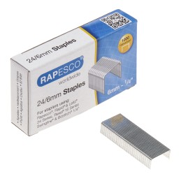 1 Box of 1000 - Rapesco 24/6mm Staples