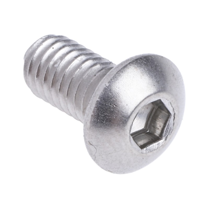 1 Box of 50 - RS PRO Plain Stainless Steel Hex Socket Button Screw, ISO 7380, M4 x 8mm