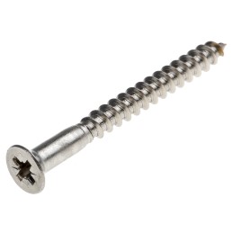 1 Box of 50 - RS PRO Pozidriv Countersunk Stainless Steel Wood Screw, A2 304, 5mm Thread, 50mm Length