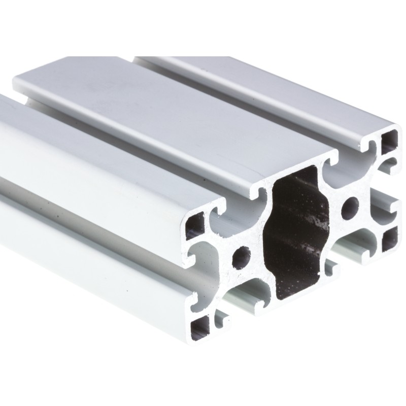 1 pcs - RS PRO Silver Aluminium Profile Strut, 40 x 80 mm, 8mm Groove, 3000mm Length