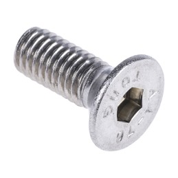 1 Box of 50 - RS PRO Plain Stainless Steel Hex Socket Countersunk Screw, DIN 7991, M6 x 16mm