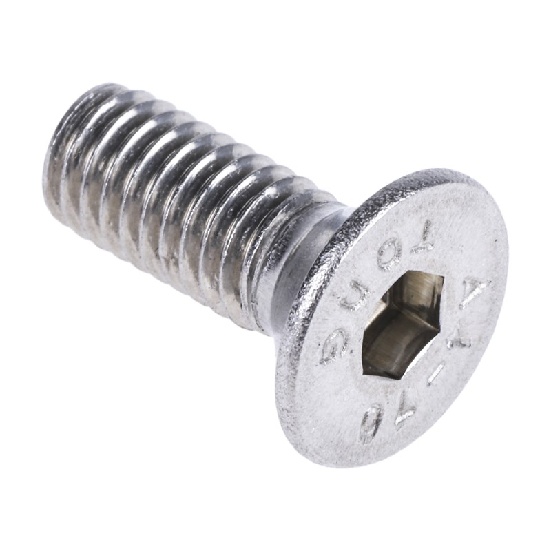 1 Box of 50 - RS PRO Plain Stainless Steel Hex Socket Countersunk Screw, DIN 7991, M6 x 16mm