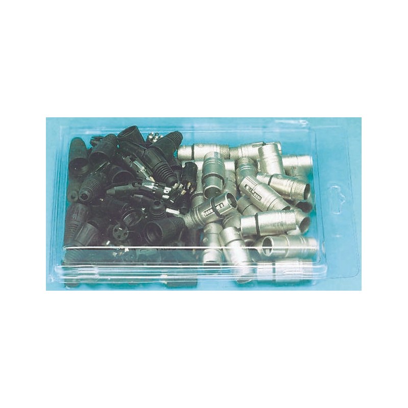 1 Box of 25 - Neutrik Cable Mount XLR Connectors, Male, 50 V, 4 Way, Silver over Nickel Plating