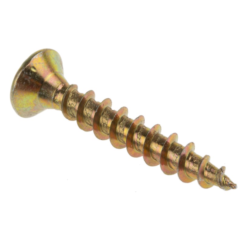 1 Box of 50 - RS PRO Pozidriv Countersunk Steel Wood Screw Yellow Passivated, Zinc Plated, 6mm Thread, 40mm Length