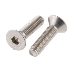 1 Box of 50 - RS PRO Plain Stainless Steel Hex Socket Countersunk Screw, DIN 7991, M3 x 12mm