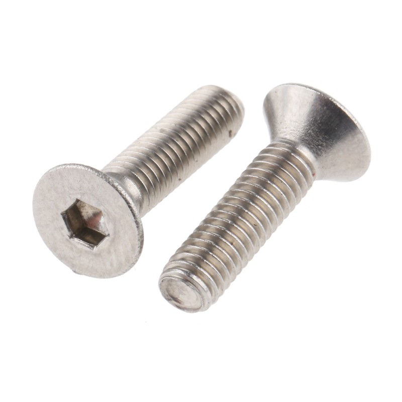 1 Box of 50 - RS PRO Plain Stainless Steel Hex Socket Countersunk Screw, DIN 7991, M3 x 12mm