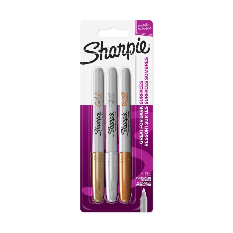 1 Box of 3 - Sharpie Fine Tip Assorted Marker Pen