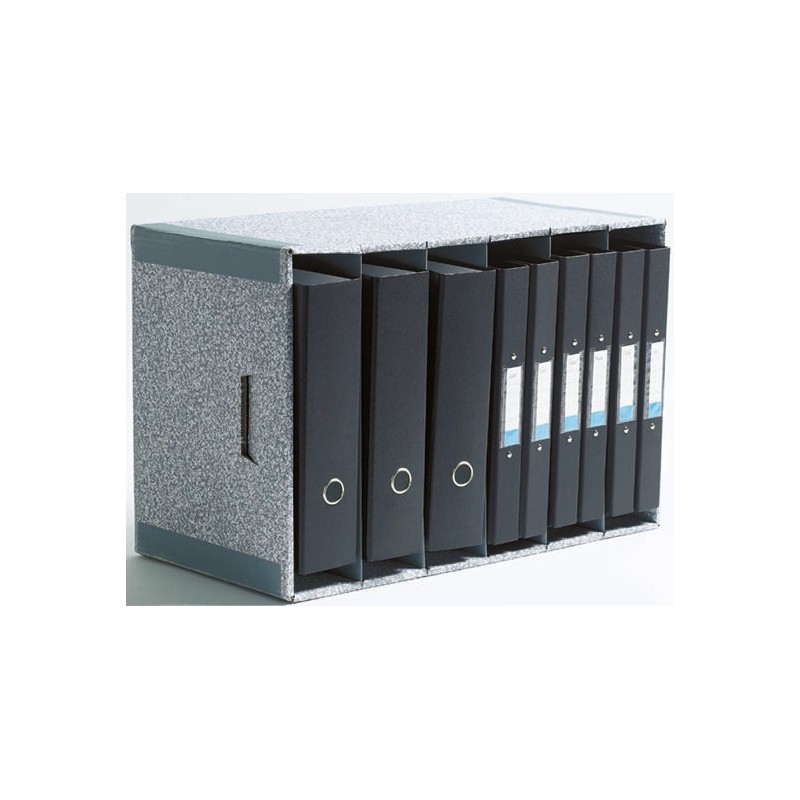 1 Box of 5 - Fellowes Grey/White 6 Compartment A4, Foolscap Archive Box, H375mm x W285mm x D95mm